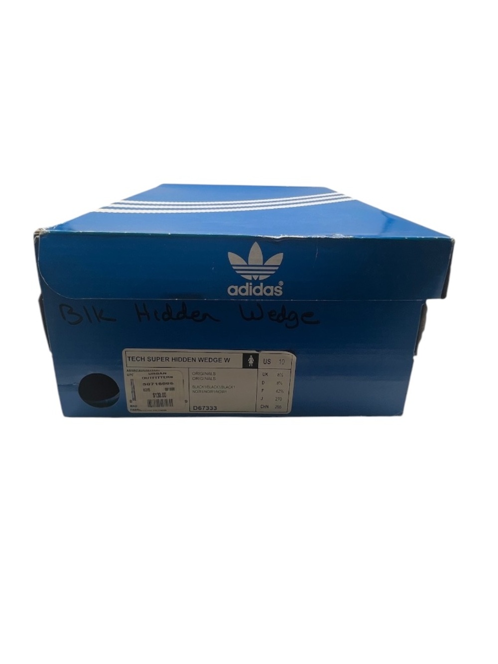 Adidas Originals Tech Super Hidden Wedge Black High-Top Sneakers Women’s 10